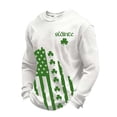 thumbnail image 3 of Letdown Men St Patrick Graphics T-Shirt, Men's Long Sleeve Casual Lightweight Saint Patty Irish Shirts Soft Stretch Basic Tees Spring Fall Tops (#01-White,L), 3 of 4