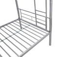 thumbnail image 6 of PARPOOS Metal Twin Over Twin Bunk Bed with 2 Ladders, Twin Bunk Beds for Teens with Full Length Guardrails, Convertible Bunk Bed Can Be Divided Into 2 Twin Beds, No Box Spring Needed, Silver, 6 of 8