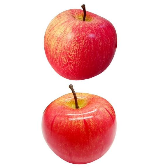 Soimiss Fruit Decor Simulation Apples Models Synthetic Material Red 2Pcs Photo Props