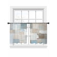 Abstract Color Block Sheer Curtains 54Inches Long 2 Panels, Semi Sheer ...