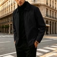 thumbnail image 4 of Men's Zip Up Casual Jacket Lapel Collar Fully Lined Long Sleeve Coat with Pockets Spring Fall Outfits Daily Outerwear, 4 of 6