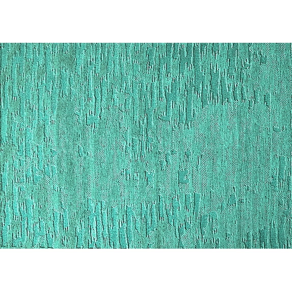 Ahgly Company Indoor Rectangle Solid Turquoise Blue Modern Area Rugs, 3' x 5'