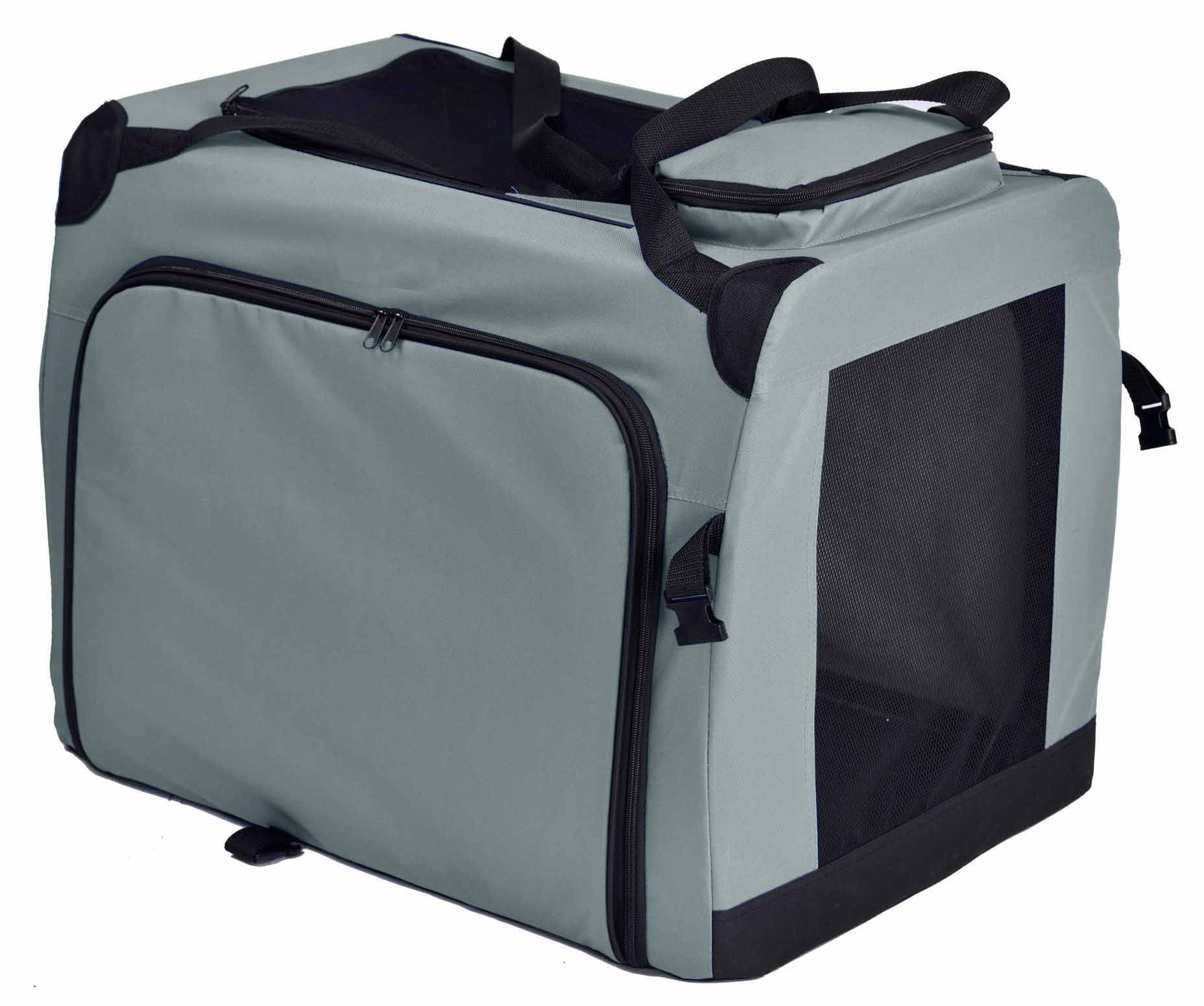 Pet Life ® 'Hounda Accordion' Metal Framed Soft-Folding Collapsible Dual-Sided Expandable Pet Dog Crate