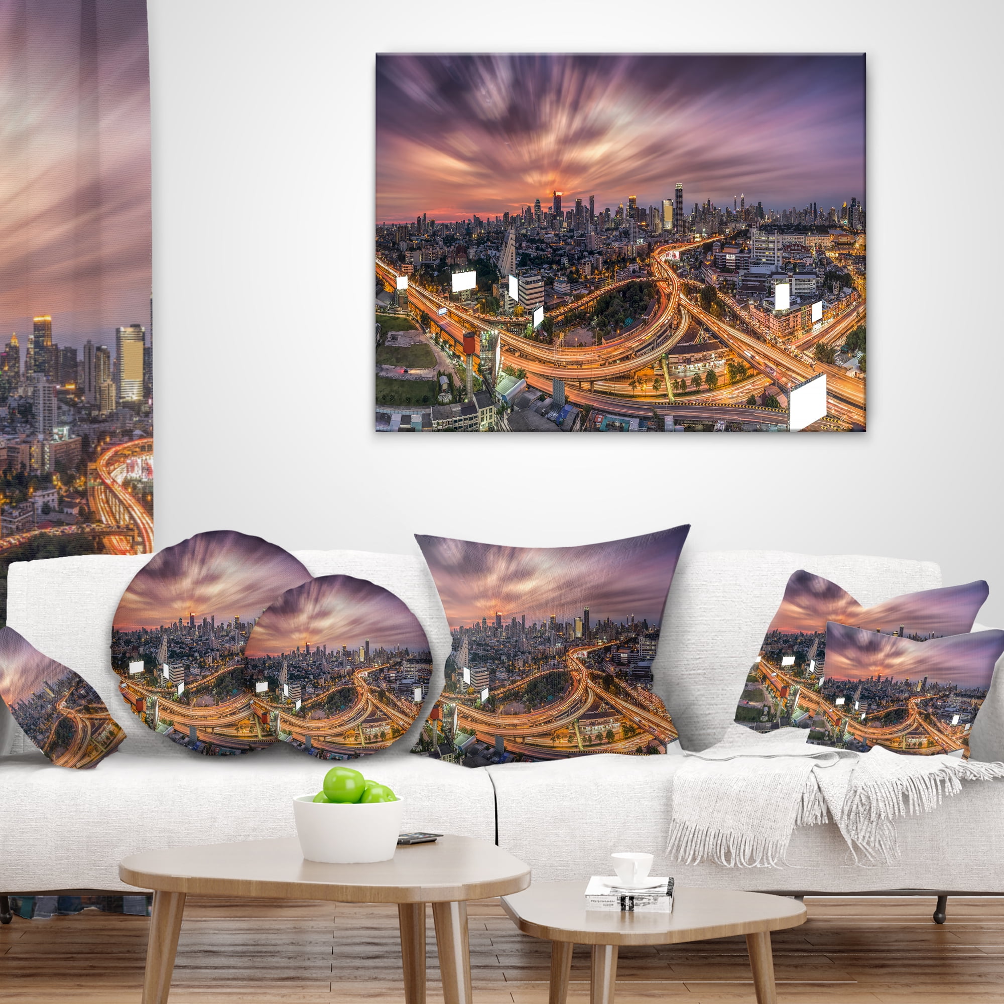 Designart 12" x 20" Multi-color Polyester Throw Pillow
