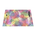 thumbnail image 1 of YFYANG Washable Heat-Resistant Placemats, 70% PVC/30% Polyester, Geometric Watercolor Textures Kitchen Table Mat, 12" x 18" 1 Piece, 1 of 6