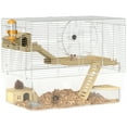 thumbnail image 1 of PawHut Hamster Cage for Hamsters and Gerbils with Food Dish, White, 1 of 10