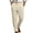 Beige, variant on Men Single Pleat Formal Dress Pants Sevevn Button Waist Belt Loops Straight Leg Solid Wrinkle Free Trousers For Business Meeting Daily Occasions