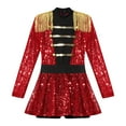 thumbnail image 4 of Aiihoo Kids Girls Shiny Sequins Jumpsuit Christmas Leotard Dress Uniform Red 10, 4 of 6