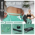 thumbnail image 2 of SAKAE Green Exercise Step Platform Set with Ankle Weights & Measuring Tape, Adjustable Height 2 Level Risers Workout Step Trainer, Aerobic Steppers for Home Gym Exercise Fitness Workout, 2 of 9
