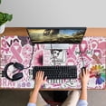 thumbnail image 4 of Long Mouse Pads for Desk,Pink Breast Cancer Desk Mats on Top Of Desks, Desk Mouse Pad Extra Large with 3mm Non-Slip Base and Stitched Edge for Gaming,Office,Work,Home 47.3x23.6in, 4 of 5