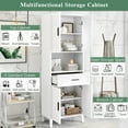thumbnail image 6 of 70"  Tall Bathroom Cabinet With Drawer 4 Soft Close Doors Adjustable Shelves For Stylish Storage, White, 6 of 16