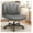 Grey, variant on Criss Cross Chair with Wheels, Cross Legged Office Chair, Armless Wide Vanity Desk Chair with Comfty PU Leather & Back - Swivel Height Ajustable for Home Office Bedroom, Black