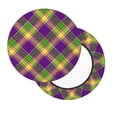 thumbnail image 3 of Goofa Mardi Gras Plaid Printed Stool Covers Round, Waterproof Round Bar Stool Covers Anti-Slip Round Bar Stool Seat Cover with Elastic Bands Durable -13 inch, 3 of 7