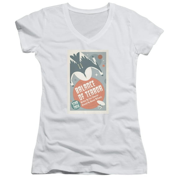 Star Trek Tos Episode 14 Junior Women's V-Neck T-Shirt White
