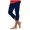 Navy, variant on HCNTES Women Casual and Comfortable Solid Color Summer Solid Color Slim Bottoming Cropped Leggings(Navy,XL)