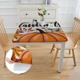 thumbnail image 2 of Acheng Pumpkins Leaves Thanksgiving Square Tablecloth Outdoor Fitted 100% Polyester Fiber 52*52, 2 of 8