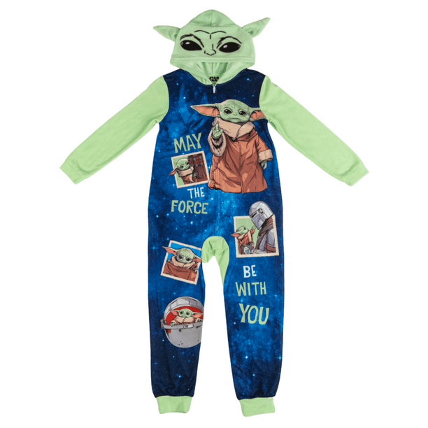 Star Wars Baby Yoda Boys Pajamas One Piece Hooded Yoda Blanket Sleeper