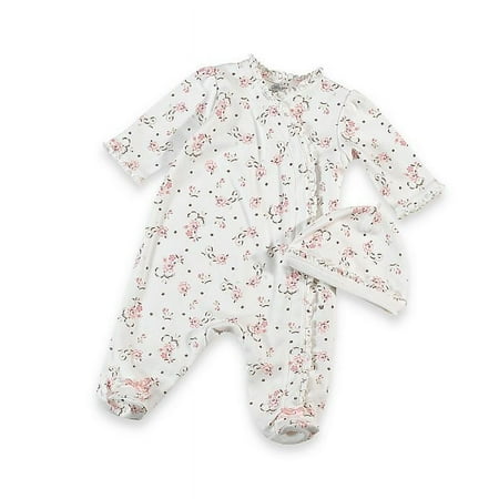 UPC: 0883953092250 | Little Me Size 6M Vintage Rose Footie with Cap