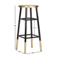 thumbnail image 4 of SAFAVIEH Emery 30" Solid Metal Gold Leaf Bar Stool, Black, 4 of 6