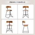 thumbnail image 6 of Memoryfield Bar Stools Set of 2, Modern Counter Height Stools with Back, Faux Leather Bar Chairs with Ergonomic Backrest & Metal Legs for Kitchen Island, Home Bar, Brown, 6 of 8