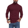 thumbnail image 2 of Men's Lightweight Turtleneck Shirts Long Sleeve Thermal Pullover Sweater Slim Fit Casual Knitted Basic Layer Tops, 2 of 8