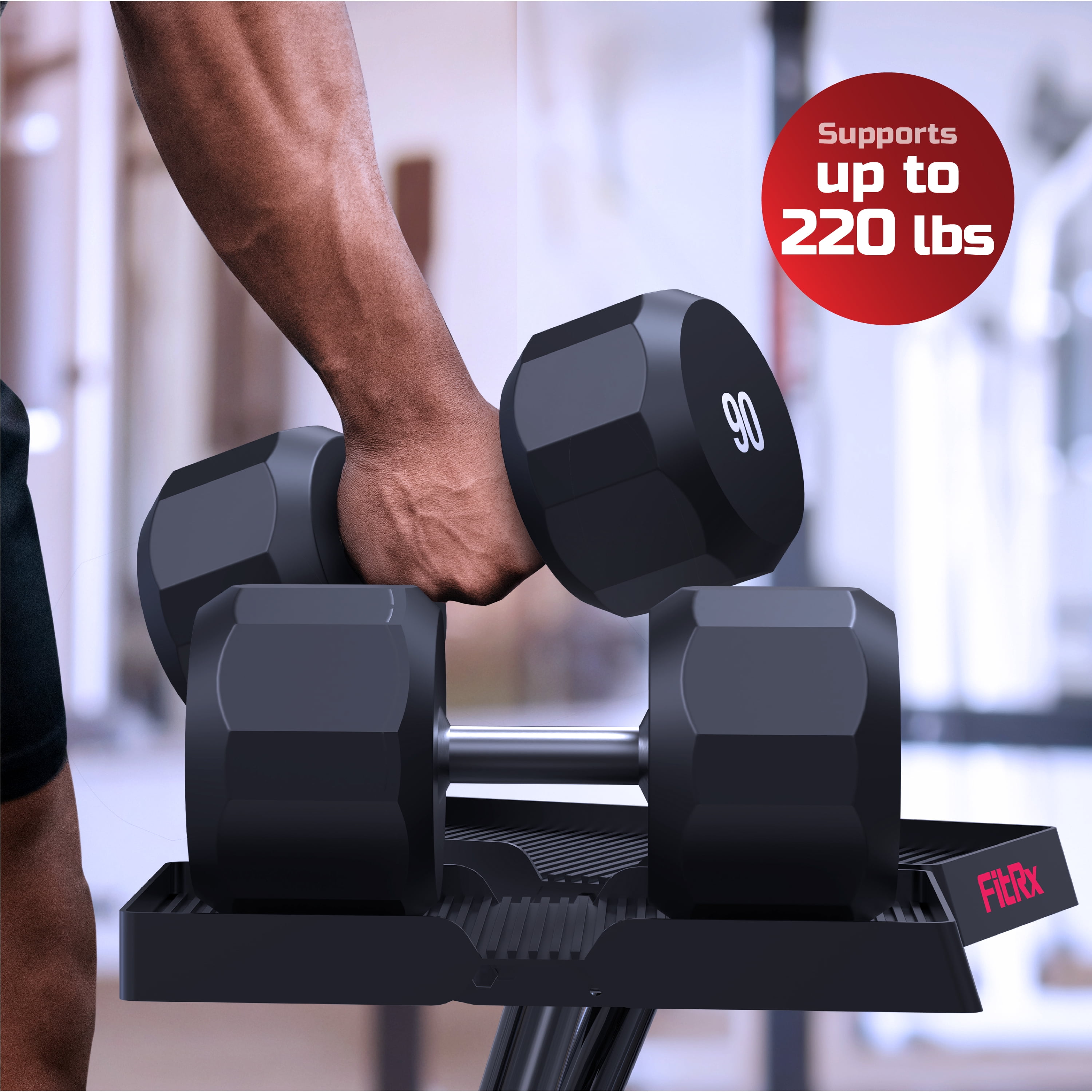 FitRx SmartRack Dumbbell Stand, Dumbbell Rack and Kettlebell Weight Rack Stand for Home Gym