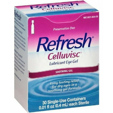 Refresh Celluvisc Lubricant Soothing Eye Gel, 0.01 oz Single Use Vials, 30 Count Per Box 5 Boxes