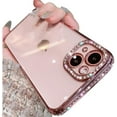 thumbnail image 6 of Compatible with iPhone Case,Luxury Glitter Bling Sparkly Diamond Electro Plated Frame Edge Border Full Body Protective Clear Soft Shockproof Cover Phone Case (White,iPhone 14 Pro Max), 6 of 10