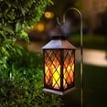 thumbnail image 5 of Retro Waterproof Hanging Outdoor Solar Lanterns Lights, Flickering Flameless Candles Light, Yard, Garden, Patio, Backyard, Balcony, Cabin Decor, Black, 5 of 6