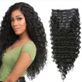 thumbnail image 2 of Clip In Hair Extensions Deep Wave 100% Human Hair, 2 of 2
