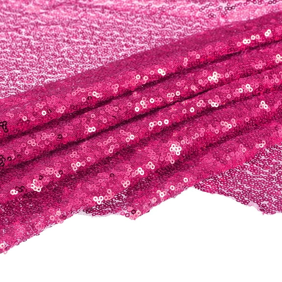 Uxcell Sequin Fabric Rose Red, 4 Yards Length 4.2 Feet Wide Mesh Fabric for Craft