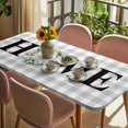 thumbnail image 3 of Rustic Home Table Cloths for 4 Foot Rectangle Tables, Eucalyptus Leaves Farmhouse Wreath Plaid Patio Waterproof Elastic Fitted Tablecloths, Washable Rectangular Table Cover for Camping, 3 of 8