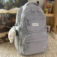 thumbnail image 3 of Backpack Durable Nylon Students Backpack Daily Leisure (Shoulder Bag Red), 3 of 5
