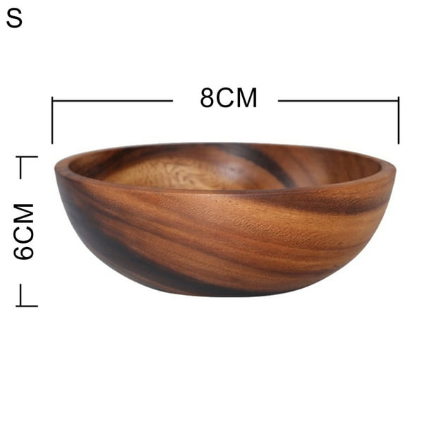 Grandest Birch Household Round Wooden Fruit Salad Bowl Dinnerware Basin
