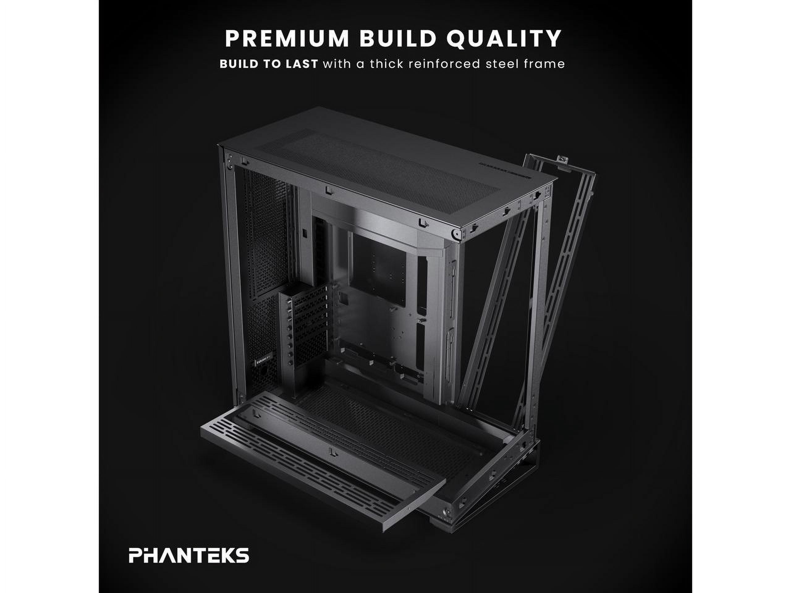 Phanteks NV9 MKII, Showcase Full-Tower Chassis, Rear-Connect MB Support, Integrated D/A-RGB Lighting, Seamless Tempered Glass Design, 11x 140mm Fan Positions, Black