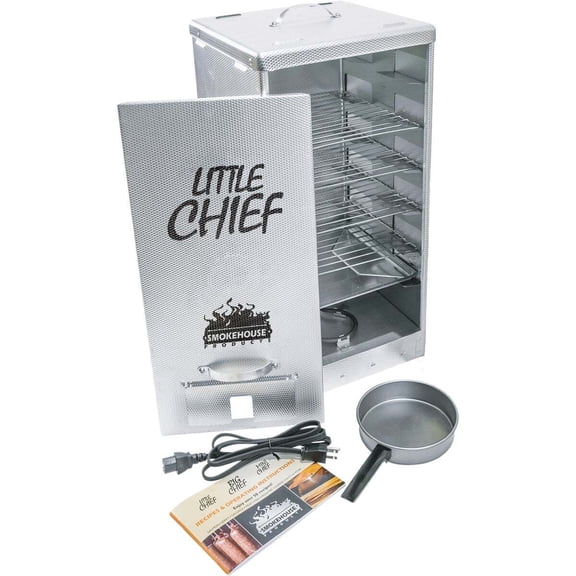 Little Chief Electric Smoker Vertical Front Load - 250-Watt, 24.5 In. H, Silver, 12 Piece