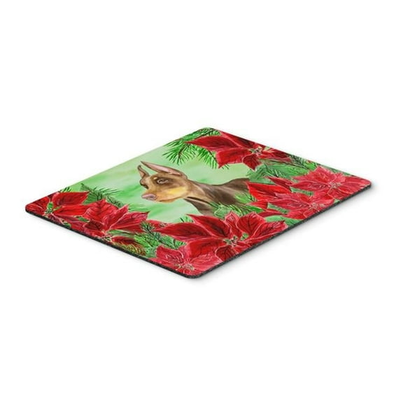 Doberman Pinscher Poinsettas Mouse Pad, Hot Pad or Trivet