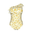 thumbnail image 4 of Yiaed Banana Print Women One Piece Swimsuits Tummy Control One Shoulder Bathing Suits Pattern Ruffle Swimwear-Medium, 4 of 8