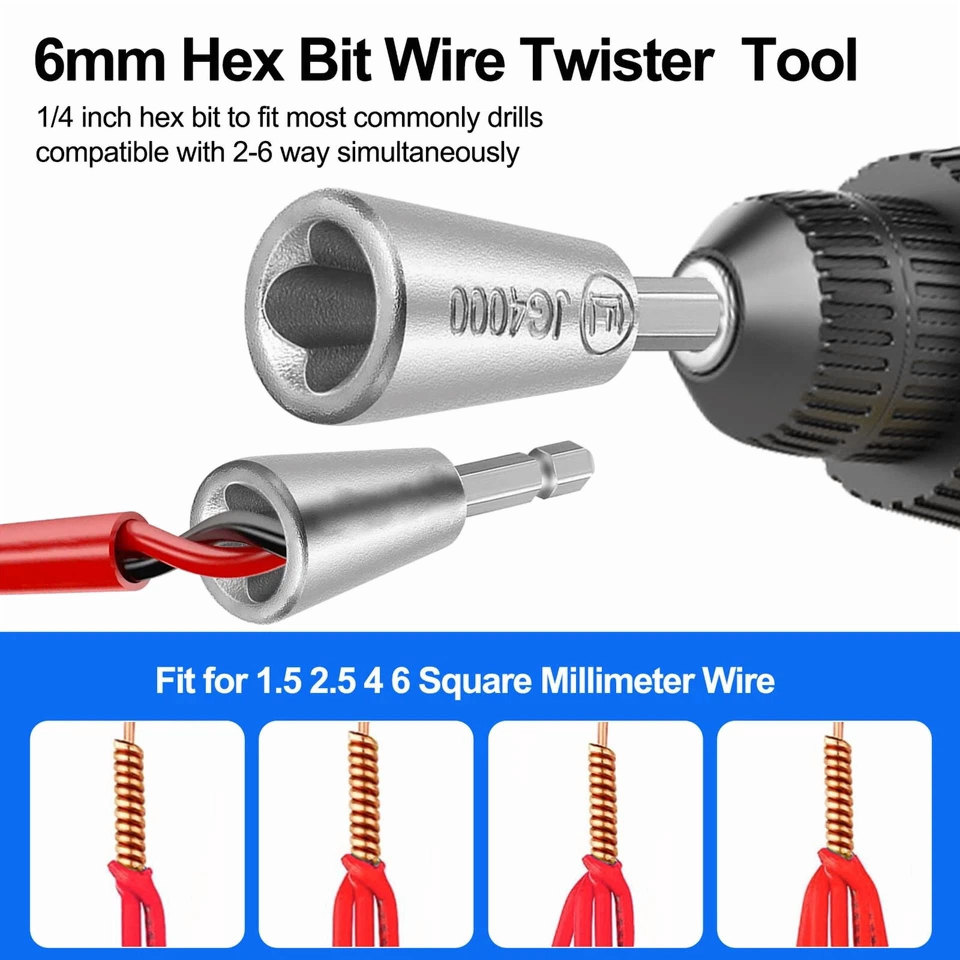 CRESTIN- 3X Wire Stripping Twisting Tool Electrical Drill Wire Stripper Cable Nut Twister
