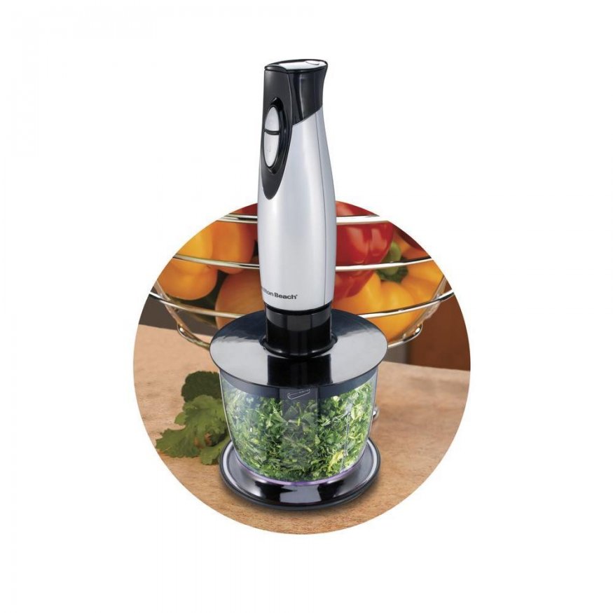 Hamilton Beach 2 Speed Hand Blender with Blending Wand, Whisk and Chopping Bowl Attachments, New