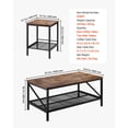 thumbnail image 5 of KFFKFF 3-Piece Living Room Table Set, 41.3-Inch Industrial Coffee Table with Two Square Side Tables, Easy-to-Assemble Metal-Leg Furniture for Office, Living Room, and Apartment, 5 of 9