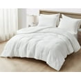 thumbnail image 2 of Chezmoi Collection Cliff 3-Piece Lightweight Cooling Comforter Set, King, Rayon Derived from Bamboo & Polyester Blended, Soft Breathable Bedding for Hot Sleepers, White, 2 of 9