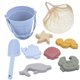 thumbnail image 5 of Set de playa de viaje con juguetes de arena y silicona para niños y niñas, ideal para viajes y vacaciones. Violeta claro, 5 of 9