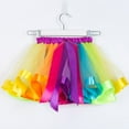 thumbnail image 4 of Fesfesfes Toddler Baby Kids Girls Puffy Skirt Cute Rainbow Tutu Skirts Princess Pettiskirt Multi-color Skirt Bow Hairpin Set Under 10$, 4 of 5