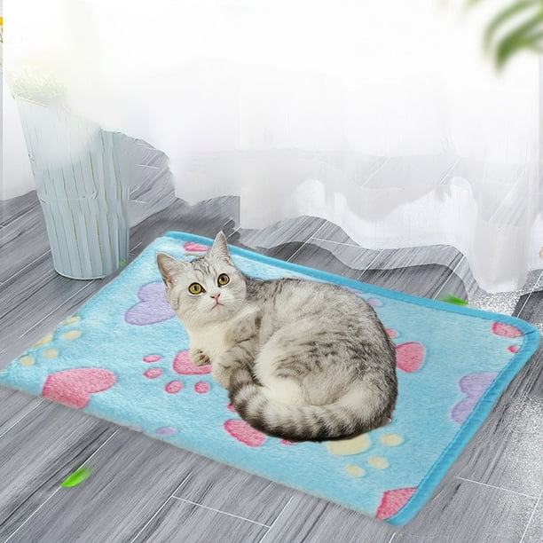 Manta suave para perro | Manta de franela con estampado de patas de 76 x 50 cm | Manta cálida y acogedora para cachorros, gatos, perros y mascotas pequeñas | Tapete lavable y duradero para sies