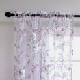 thumbnail image 4 of Muuphra Purple Burnout Floral Light-Filtering Curtains for Living Room Bedroom Girl's Room ,2 Panels,55×63", 4 of 7