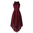 thumbnail image 2 of Moda mujer cuello redondo sólido Vintage elegante Midi noche cremallera vestido sin mangas Fridja  hjkh516, 2 of 5