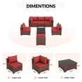thumbnail image 3 of Poteban Patio Furniture Sets, Modular Rattan Outdoor Patio Sectional Furniture Sofa Set, Wicker Patio Conversation Set for Backyard,7PCS, 3 of 8