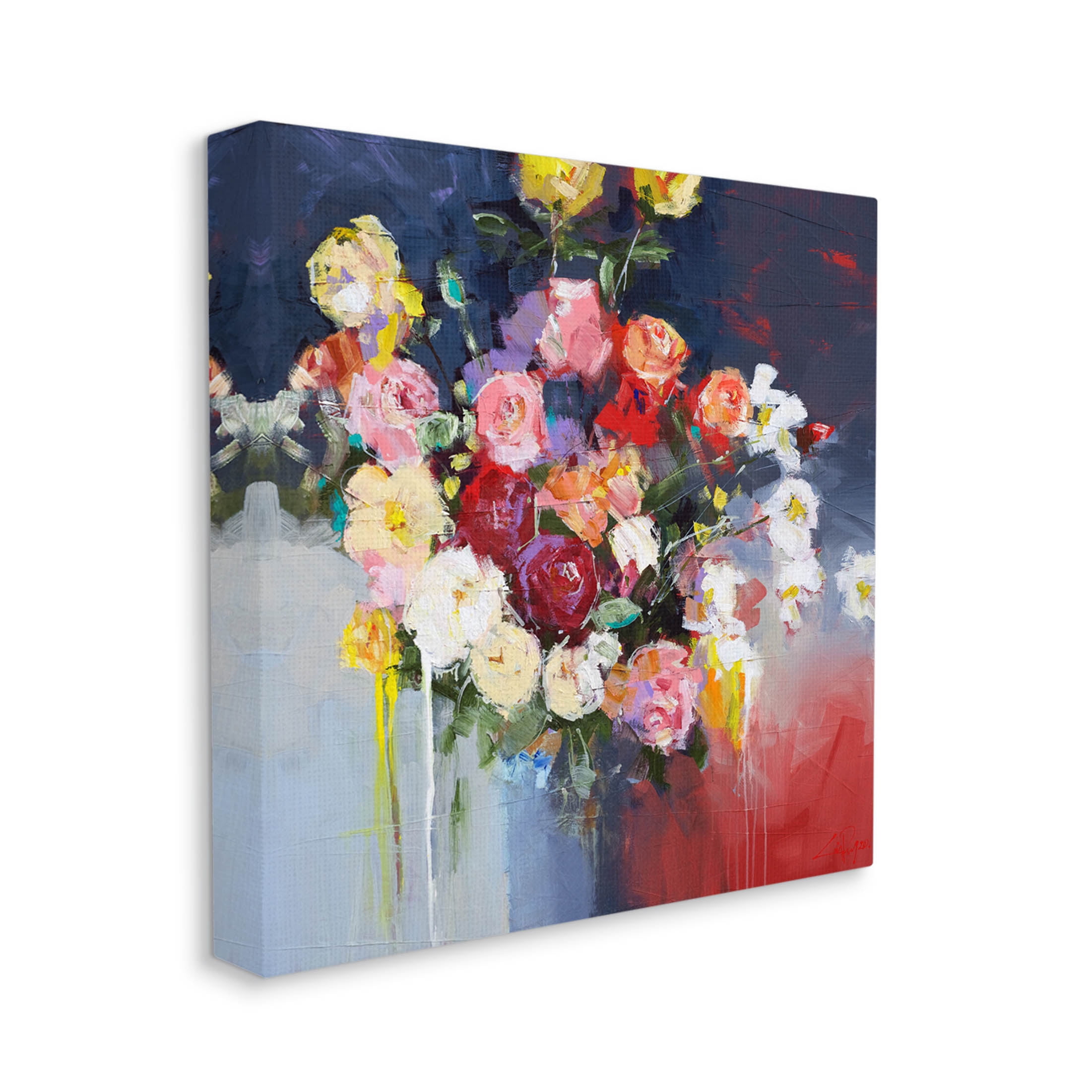 Stupell Industries Urban Paint Drip Flower Arrangement Painting Gallery Wrapped Canvas Print Wall Art, Design by Craig Trewin Penny