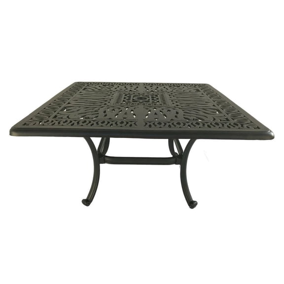 Patio coffee table sqaure 36" Elisabeth heavy cast aluminum outdoor garden furniture.